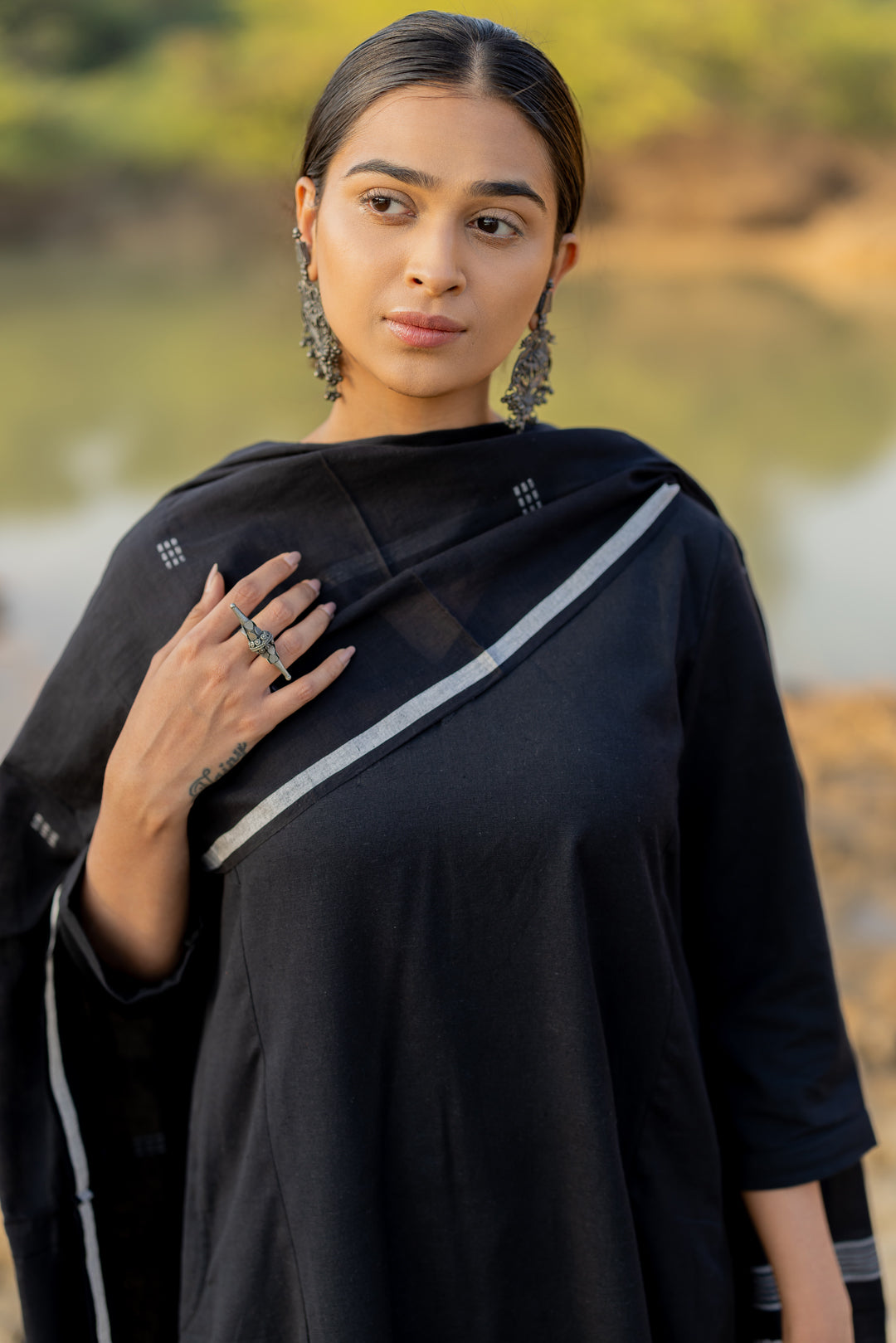 Vegaa Fashion Black Chanderi Silk Designer Salwar Suit | Grocsy