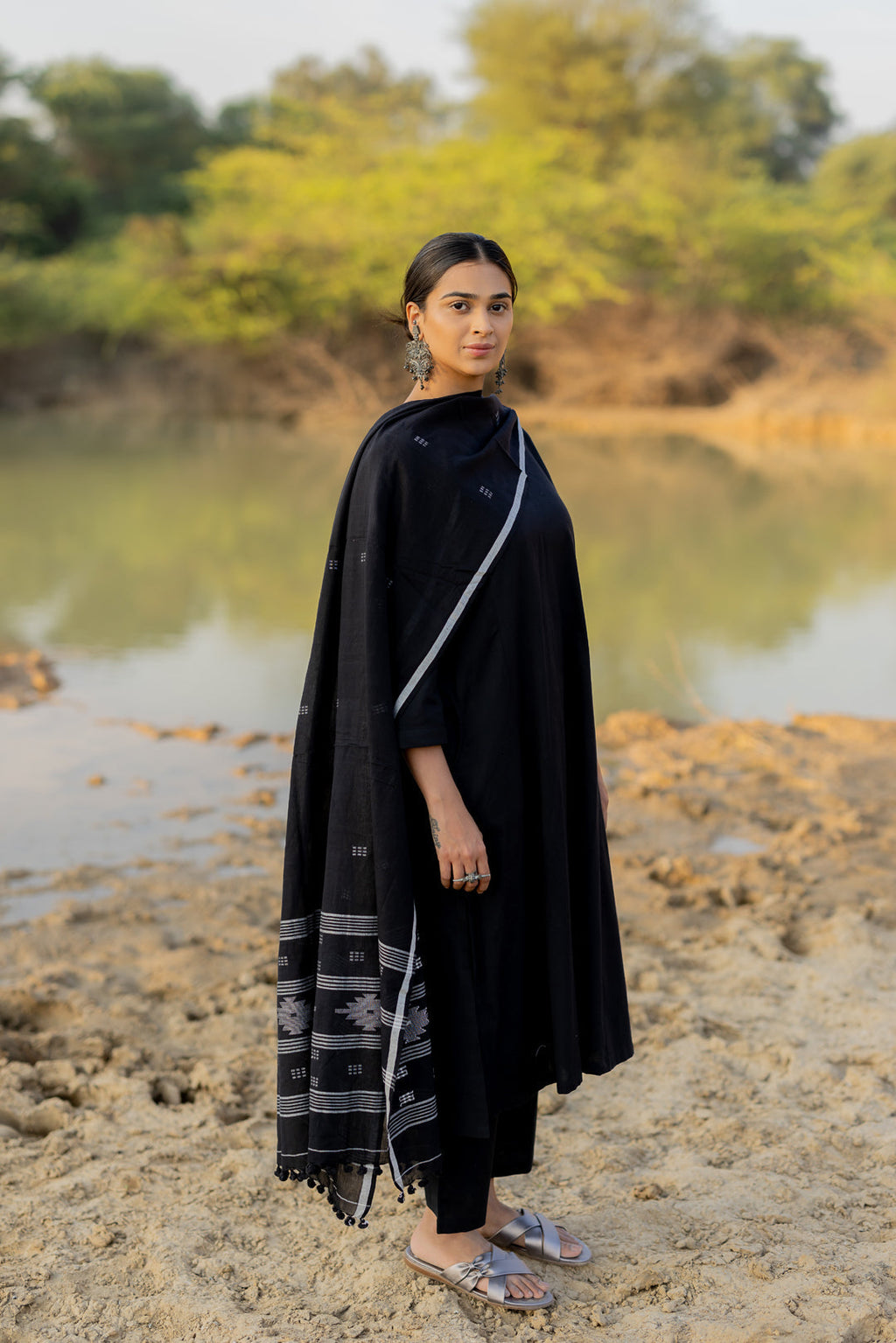 Vegaa Fashion Black Chanderi Silk Designer Salwar Suit | Grocsy