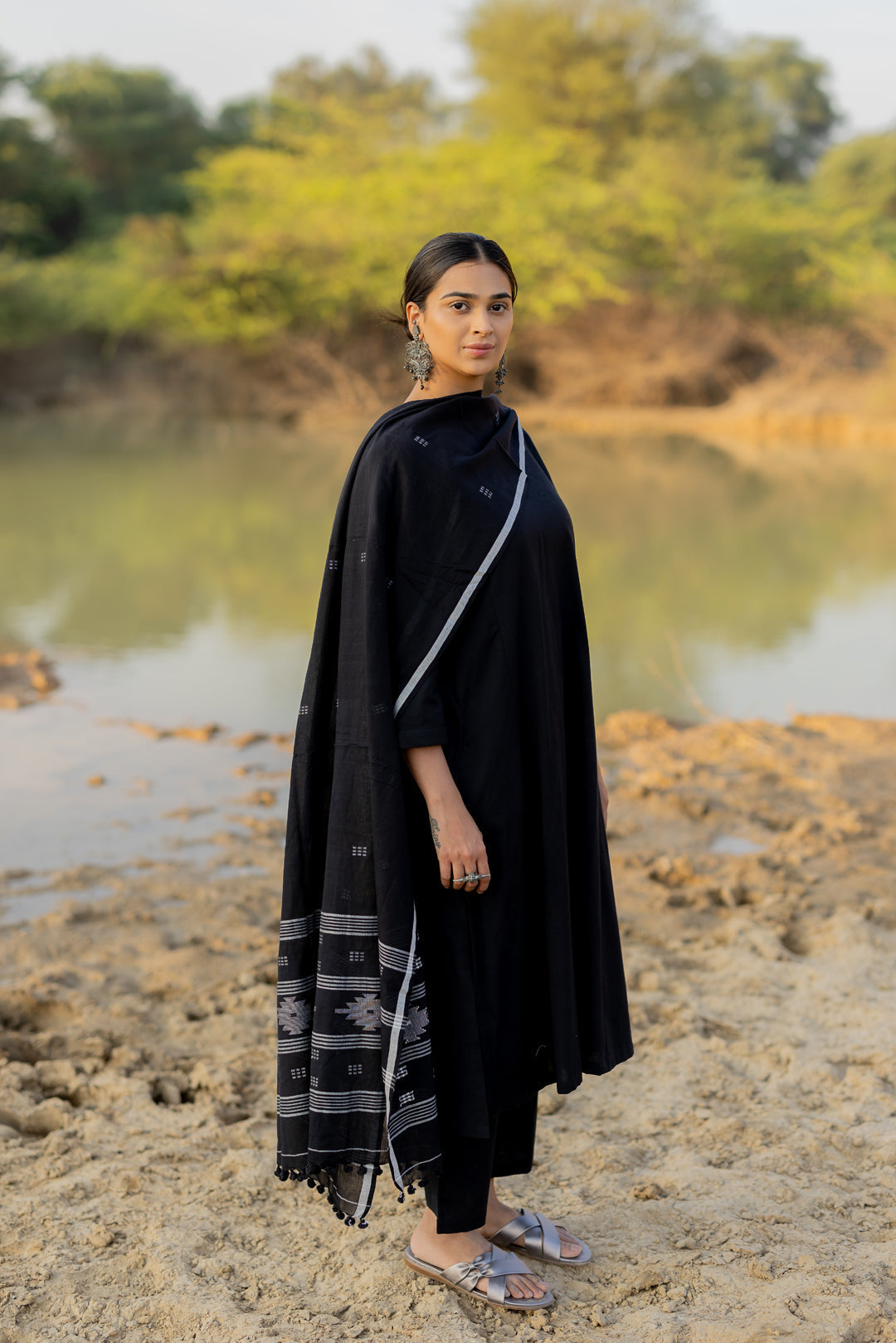 Vegaa Fashion Black Chanderi Silk Designer Salwar Suit | Grocsy