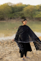 Vegaa Fashion Black Chanderi Silk Designer Salwar Suit | Grocsy