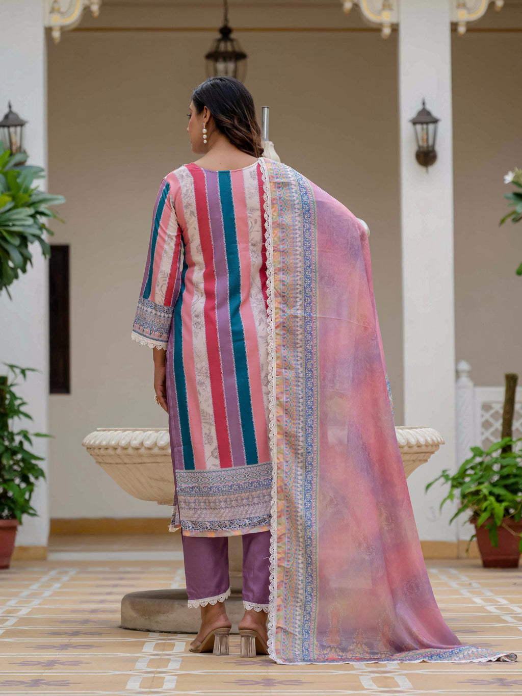 Vegaa Fashion Pink Rayon Embroidered Salwar Suit | Grocsy