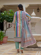 Vegaa Fashion Sky Blue Rayon Embroidered Salwar Suit | Grocsy