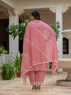 Vegaa Fashion Light Pink Roman Silk Embroidered Salwar Suit | Grocsy