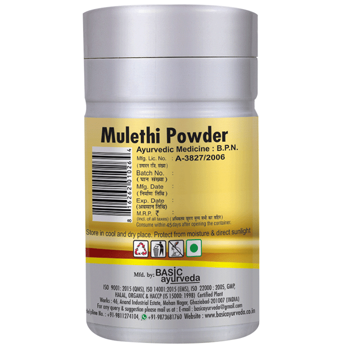Basic Ayurveda Mulethi Churna | Grocsy