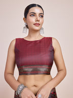Monjolika Fashion Banarasi Satin Silk Maroon Weaving Designer Saree | Grocsy