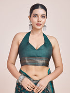 Monjolika Fashion Banarasi Satin Silk Dark Teal Weaving Designer Saree | Grocsy