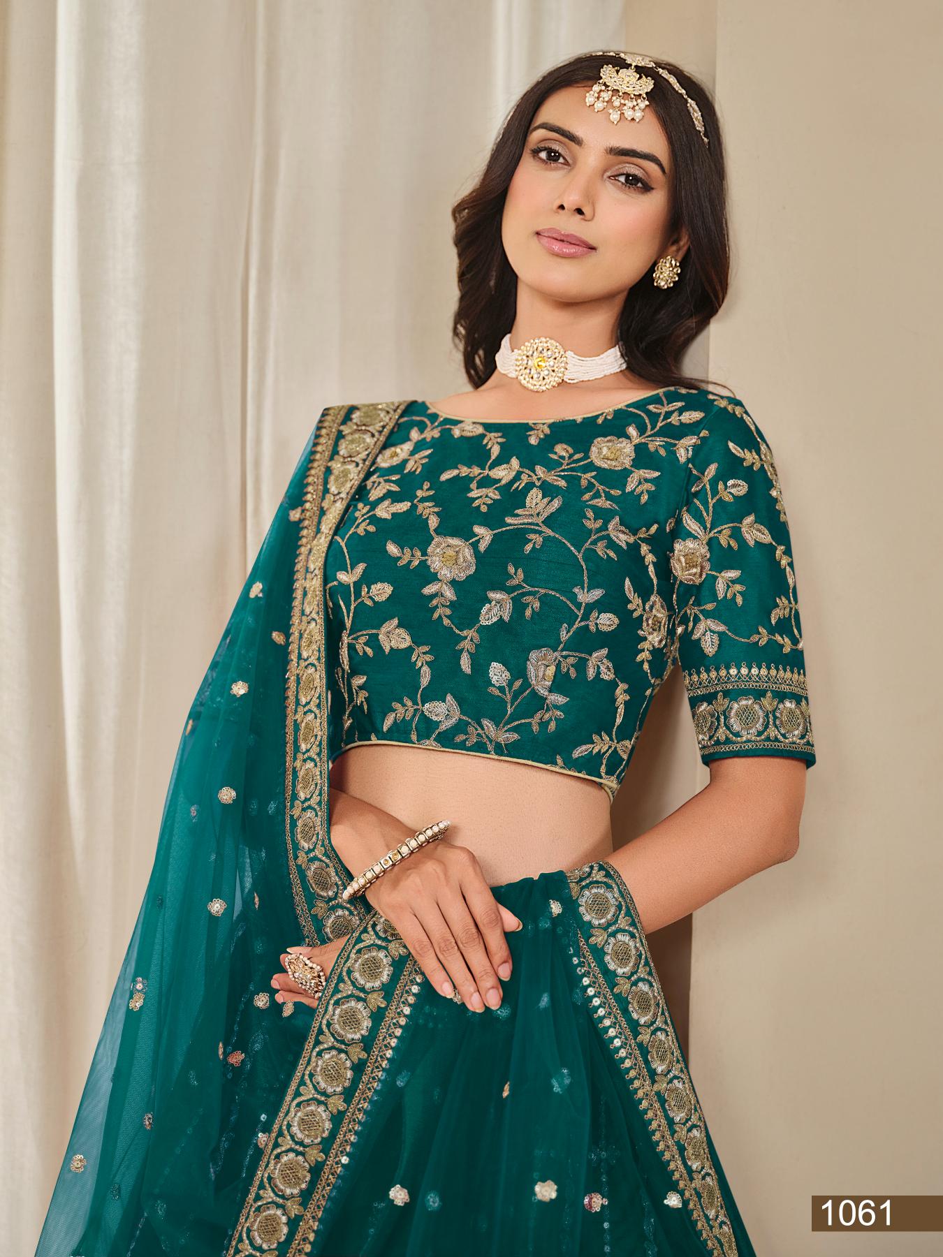 Anaita Rama Embroidered Heavy Art Silk Designer Lehenga With Blouse | Grocsy
