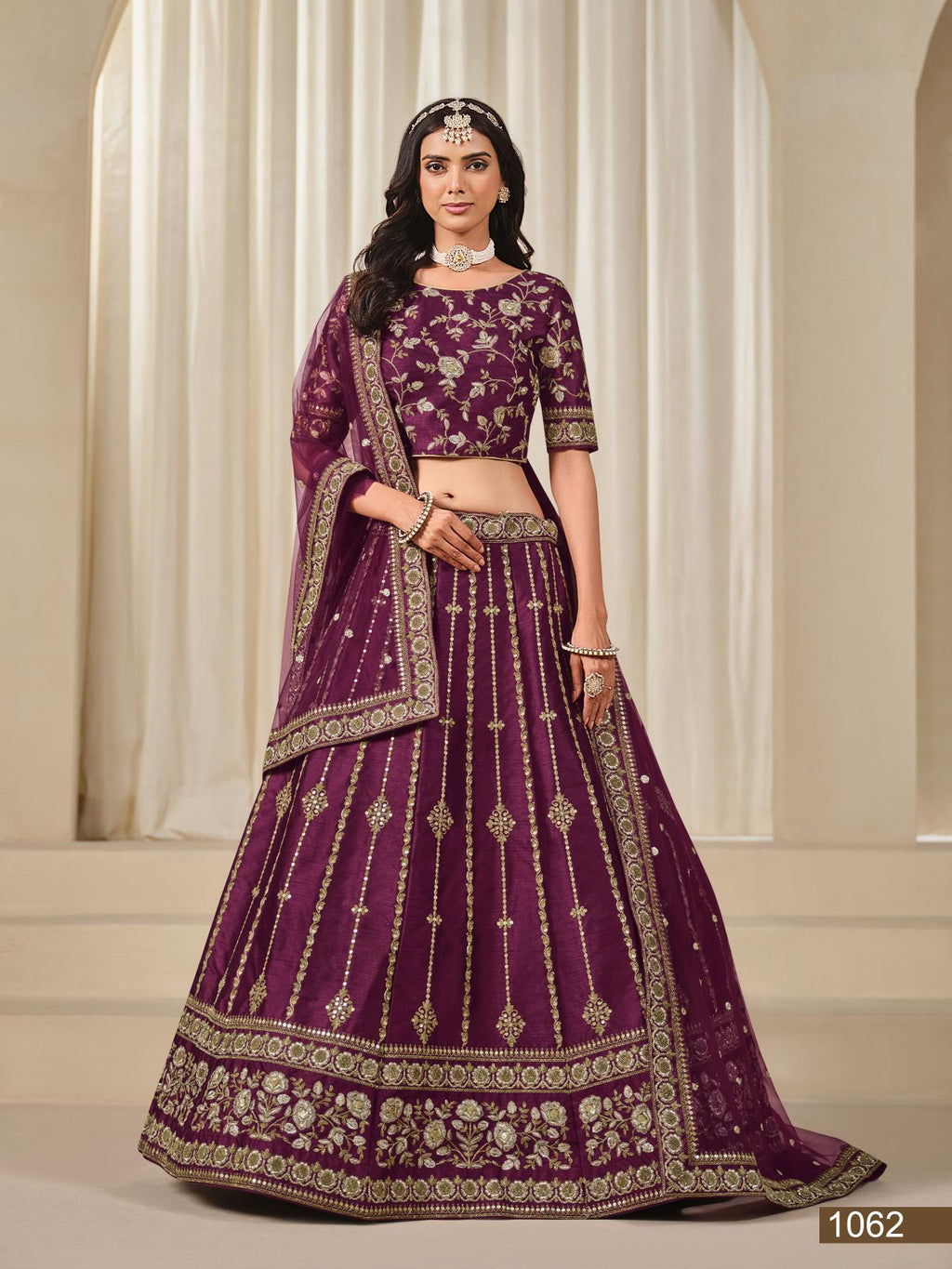 Anaita Purple Embroidered Heavy Art Silk Designer Lehenga With Blouse | Grocsy