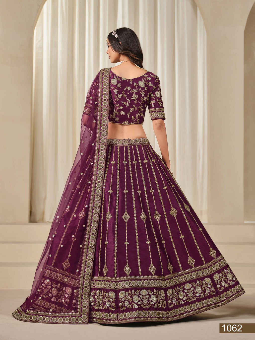 Anaita Purple Embroidered Heavy Art Silk Designer Lehenga With Blouse | Grocsy