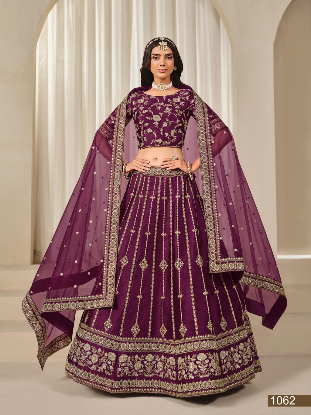 Anaita Purple Embroidered Heavy Art Silk Designer Lehenga With Blouse | Grocsy