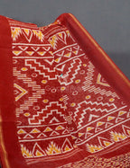 Red Colored Patola Print Semi Chanderi Saree By Gayathri Reddy Designer Studio | Grocsy