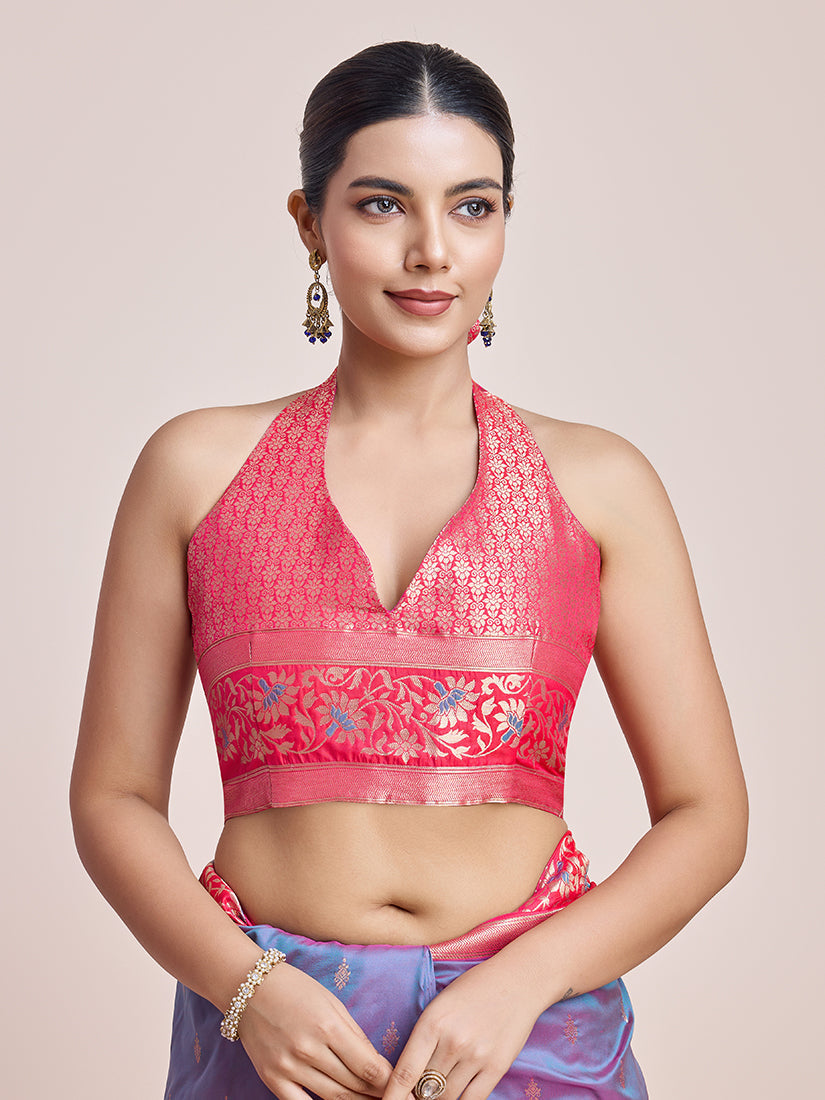 Monjolika Fashion Violet Banarasi Silk In Satin Is Classy Embellished With Golden Zari Work Saree | Grocsy