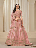 Anaita Pink Embroidered Heavy Art Silk Designer Lehenga With Blouse | Grocsy