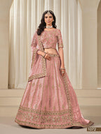 Anaita Pink Embroidered Heavy Art Silk Designer Lehenga With Blouse | Grocsy