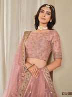 Anaita Pink Embroidered Heavy Art Silk Designer Lehenga With Blouse | Grocsy