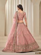 Anaita Pink Embroidered Heavy Art Silk Designer Lehenga With Blouse | Grocsy