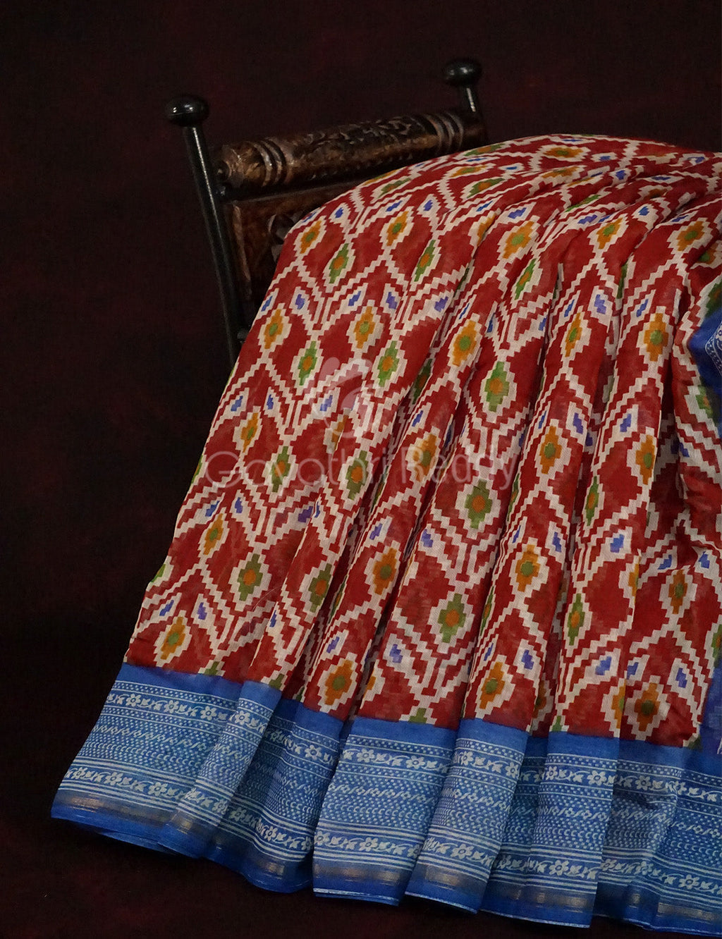 Maroon Colored Patola Print Semi Chanderi saree By Gayathri Reddy Designer Studio | Grocsy