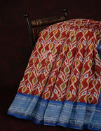 Maroon Colored Patola Print Semi Chanderi saree By Gayathri Reddy Designer Studio | Grocsy