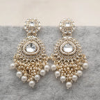 Tehzeeb Creations White Gold Trending Style Drop & Danglers Earring For Girls & Women Diamond, Pearl Brass Drops | Grocsy