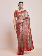 Monjolika Fashion Maroon Latest Dharmavaram Silk SareeWith Rich Heritage Woven In Gold And Silver Zari Work | Grocsy