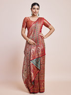 Monjolika Fashion Maroon Latest Dharmavaram Silk SareeWith Rich Heritage Woven In Gold And Silver Zari Work | Grocsy