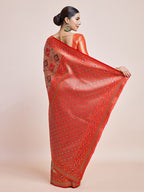 Monjolika Fashion Scarlet Red Latest Dharmavaram Silk SareeWith Rich Heritage Woven In Gold And Silver Zari Work | Grocsy