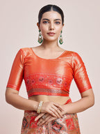 Monjolika Fashion Scarlet Red Latest Dharmavaram Silk SareeWith Rich Heritage Woven In Gold And Silver Zari Work | Grocsy