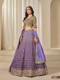 Anaita Purple Embroidered Heavy Chinon Silk Designer Lehenga With Blouse | Grocsy