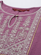 Sangria Women Embroidered Regular Thread Work Kurta with Trousers & With Dupatta | Grocsy