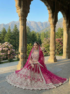 Anaita D Pink Net Lehenga Choli With Embroidery & Dori Sequence Work | Grocsy