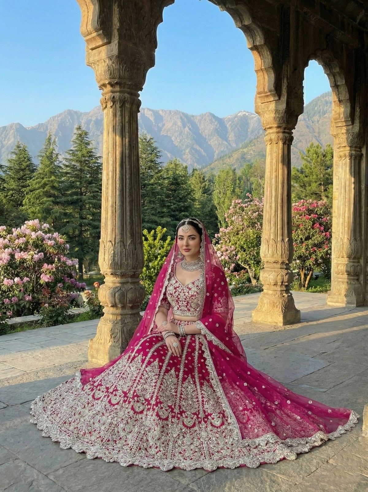 Anaita D Pink Net Lehenga Choli With Embroidery & Dori Sequence Work | Grocsy