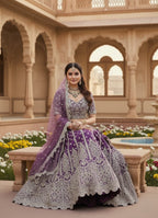 Anaita Lavender Net Lehenga Choli With Embroidery & Dori Sequence Work | Grocsy