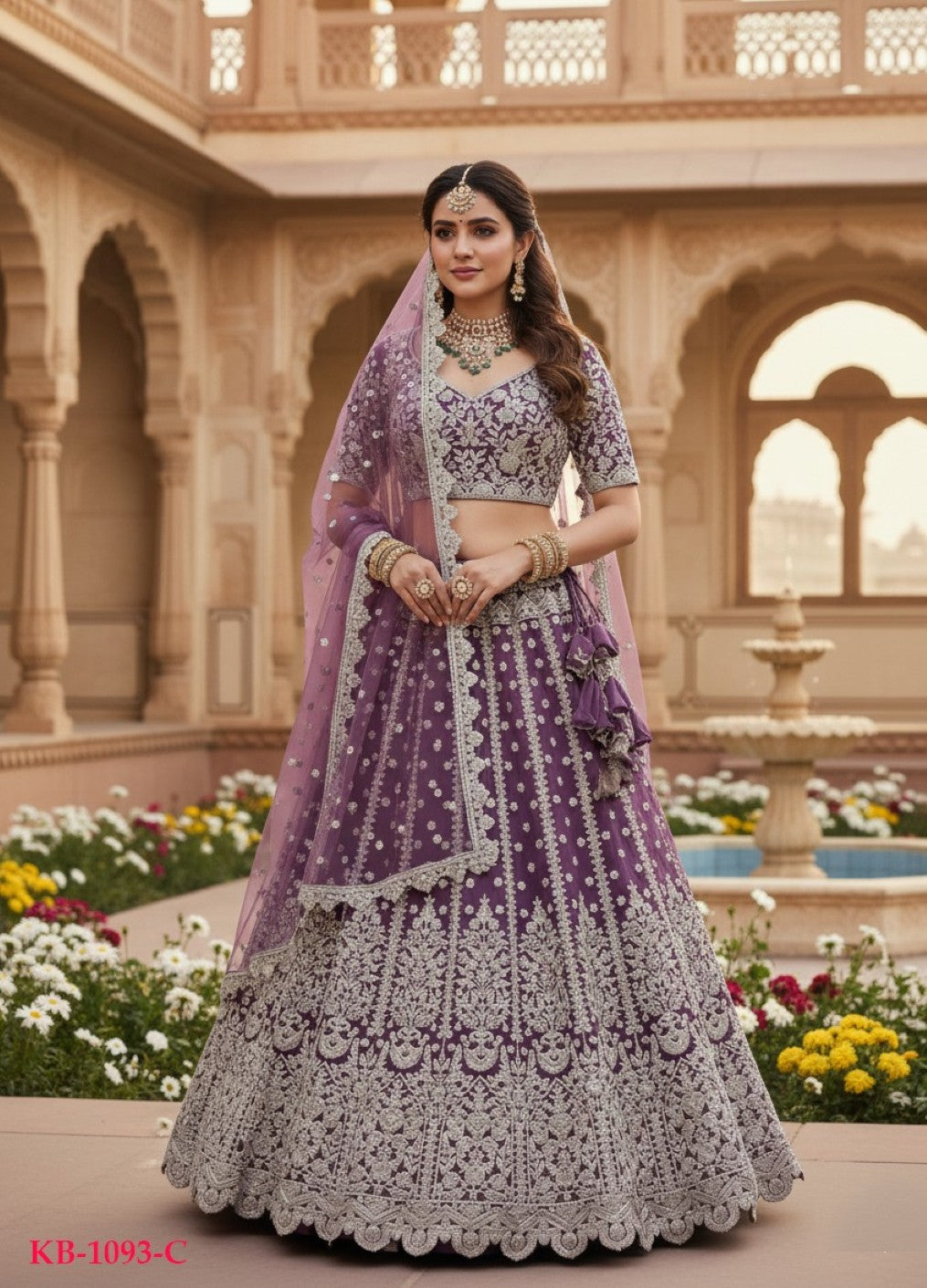 Anaita Lavender Net Lehenga Choli With Embroidery & Dori Sequence Work | Grocsy