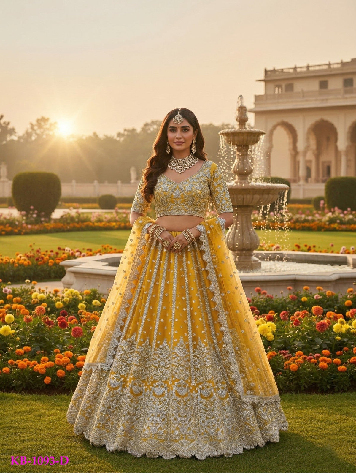 Anaita Yellow Net Lehenga Choli With Embroidery & Dori Sequence Work | Grocsy