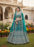 Anaita Blue Net Lehenga Choli With Embroidery & Dori Sequence Work | Grocsy