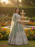 Anaita Green Net Lehenga Choli With Embroidery & Dori Sequence Work | Grocsy