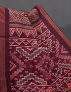 Wine Colour Patola Print Semi Chanderi Saree By Gayathri Reddy Designer Studio | Grocsy
