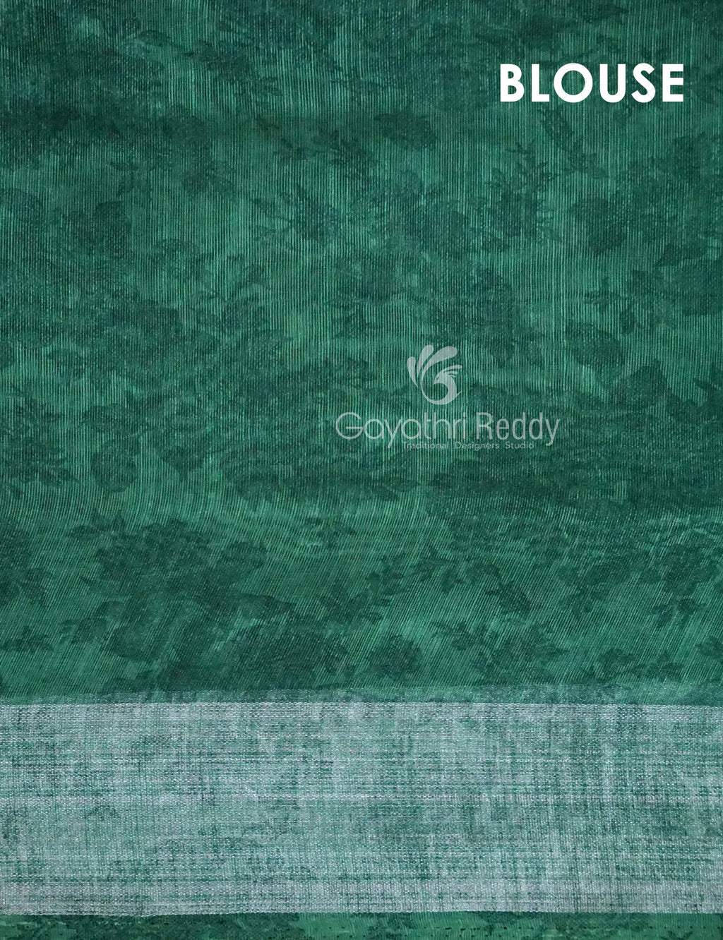 Shades of Apple Green with Floral Design Semi Chanderi Saree By Gayathri Reddy Designer Studio | Grocsy