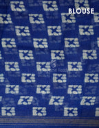 Yellow And Dark Ink Blue Colour Bathik Print Semi Chanderi Saree By Gayathri Reddy Designer Studio | Grocsy