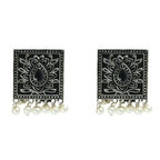 Mominos Fashion Johar Kamal Statement Silver-Plated Brass Finish Kundan/Pearls Choker For Women (Black) | Grocsy