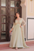 Joban Fashion Pista Georgette Sequence Embroidery Work Kurta Set | Grocsy