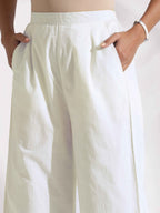 trueBrowns White Cotton Check Shirt Co-ord Set | Grocsy