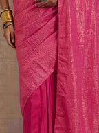 trueBrowns Pink Gold Lurex Ready To Wear Saree | Grocsy