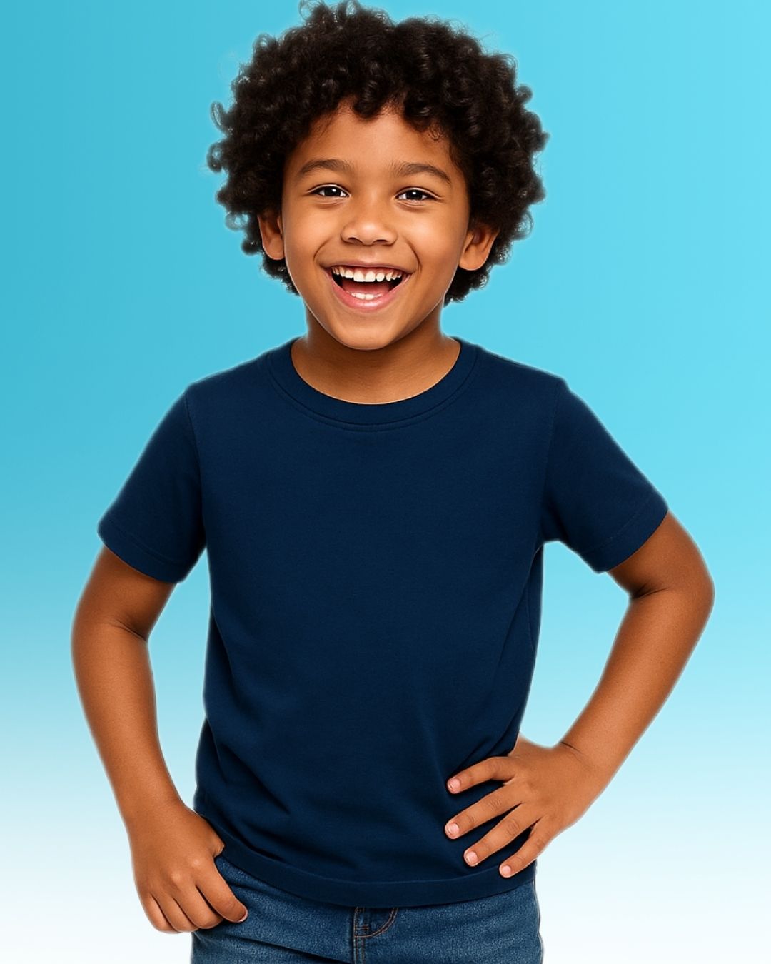 Chilins Kids Round Neck T-Shirt Half Sleeves 100% Cotton Plain Solid Color Tshirt | Grocsy