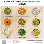 The Indus Valley TurboCuk Tri-ply Stainless Steel Kadai+ Glass Lid, Premium Quality, 3 Layer Thick Body, 100% Toxin-free, Non-stick, Induction & Gas, 1.7/2.7/3.5L | Grocsy