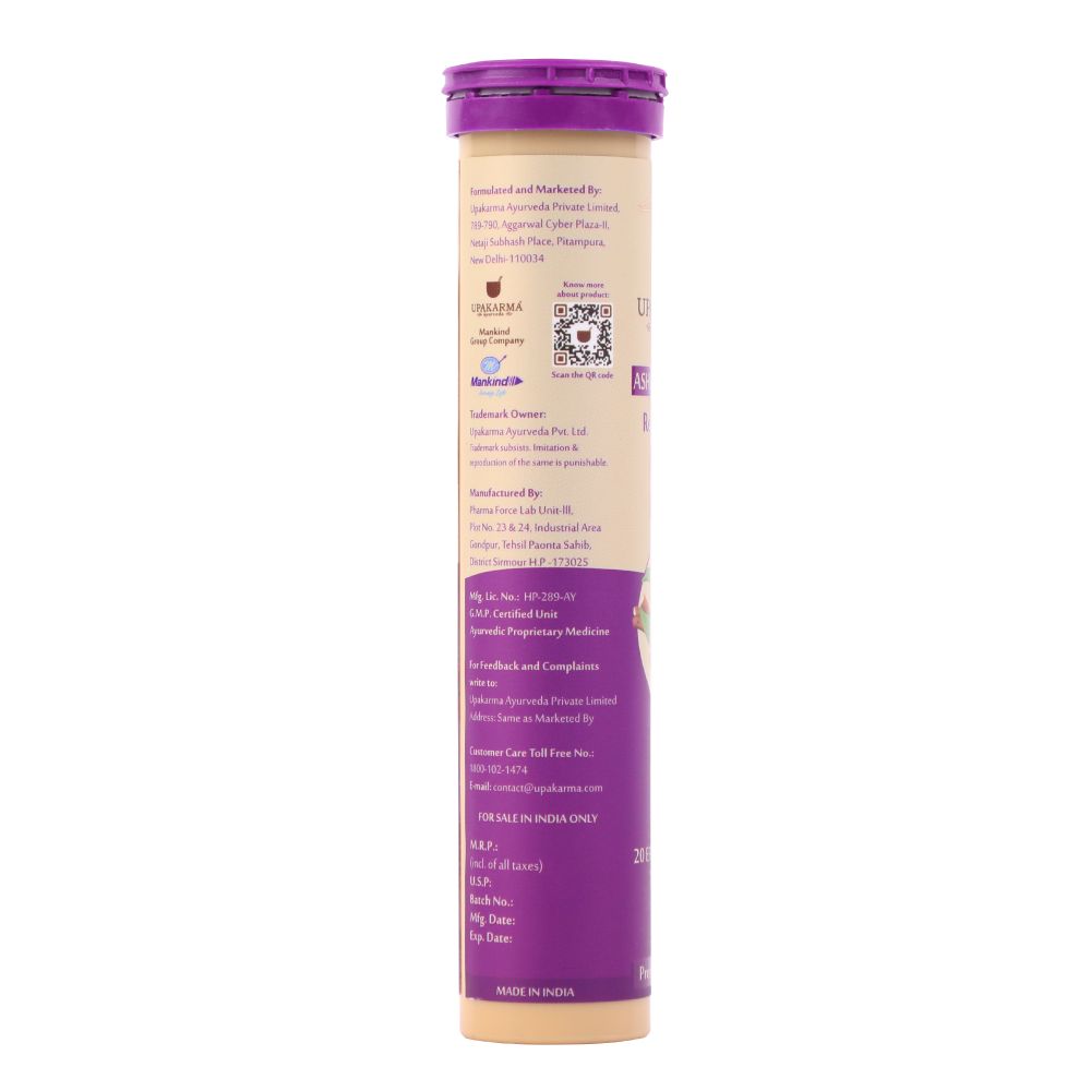 Upakarma Ayurveda Ashwagandha Effervescent Tablets | Grocsy