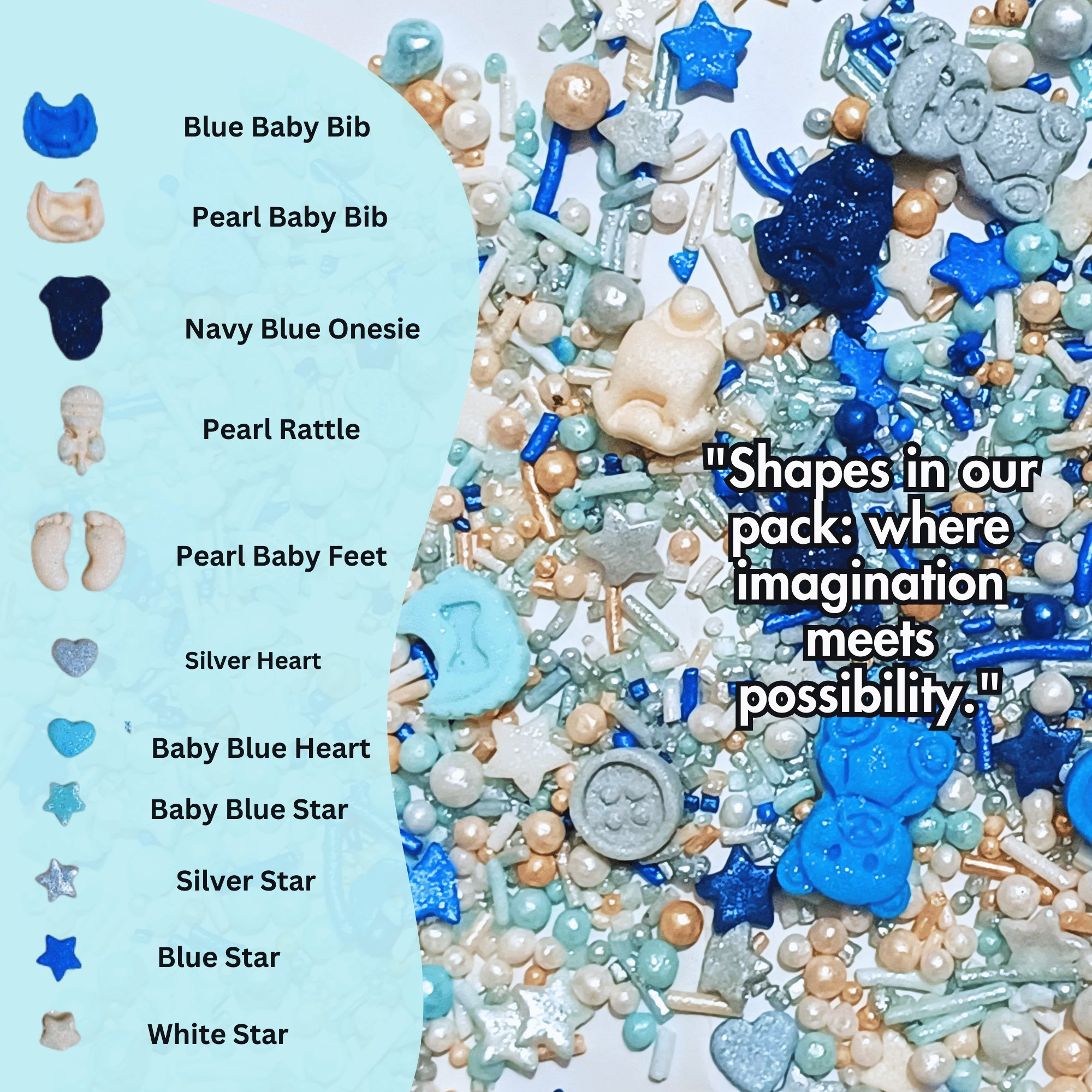 Confect Boys Baby Shower Sprinkles | Baby Blue Sprinkles for Cake & Cupcake Decorating | Grocsy