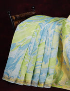 Combo of Parrot Green and Blue Chanderi Printed Saree By Gayathri Reddy Designer Studio | Grocsy
