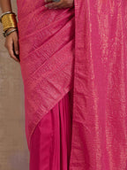 trueBrowns Pink Gold Metallic Ready To Wear Saree | Grocsy