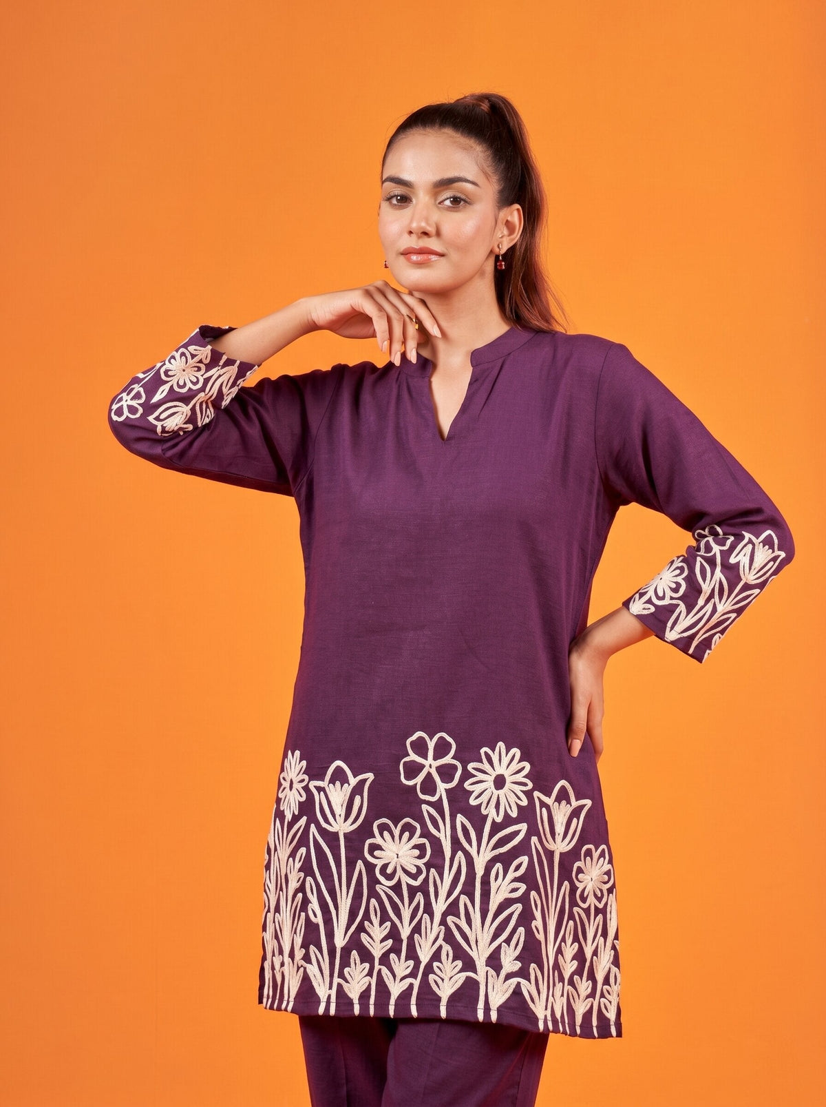 Anaita Wine Stylish Readymade Co-Ords Set | Grocsy